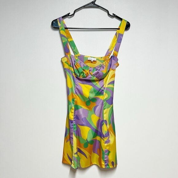 Danielle Bernstein WhoWoreWhat Ruched Bralette Retro Mini Dress-Size XS - Picture 2 of 4